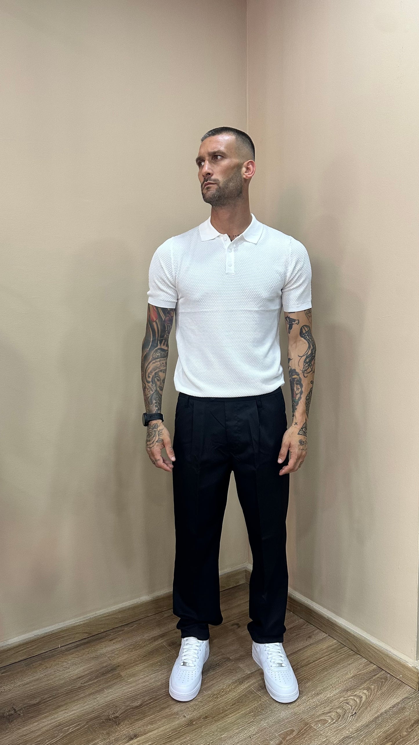 Polo nido d’ape white