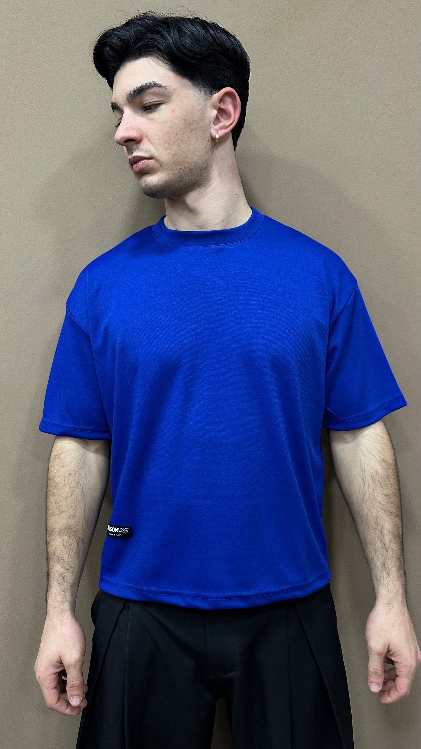 T-shirt basic crop blue