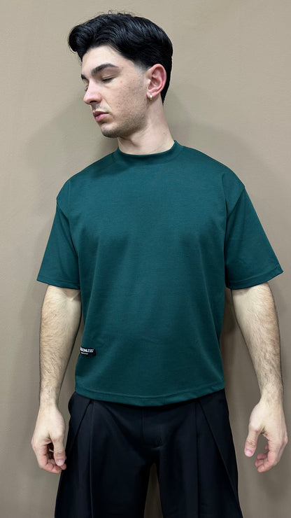 T-shirt basic crop verde