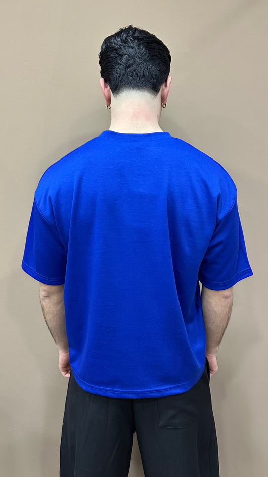 T-shirt basic crop blue