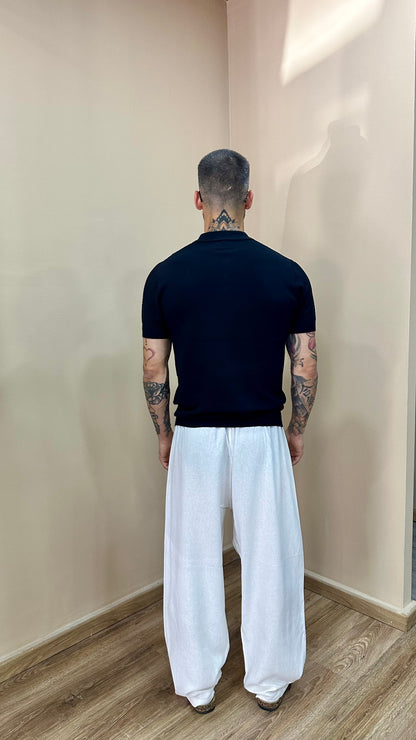 Pantalone baggy in lino