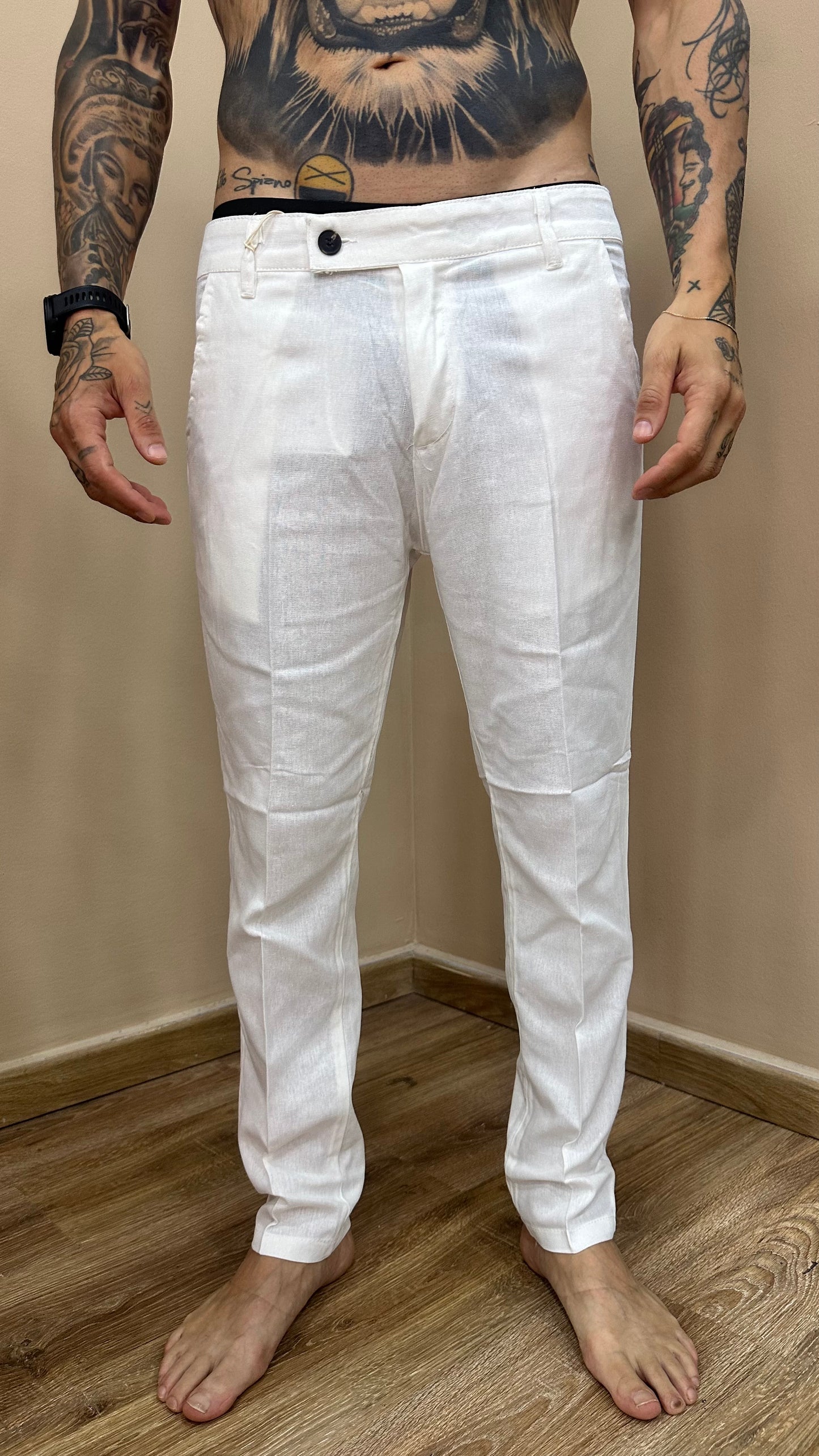 Pantalone in lino regular fit