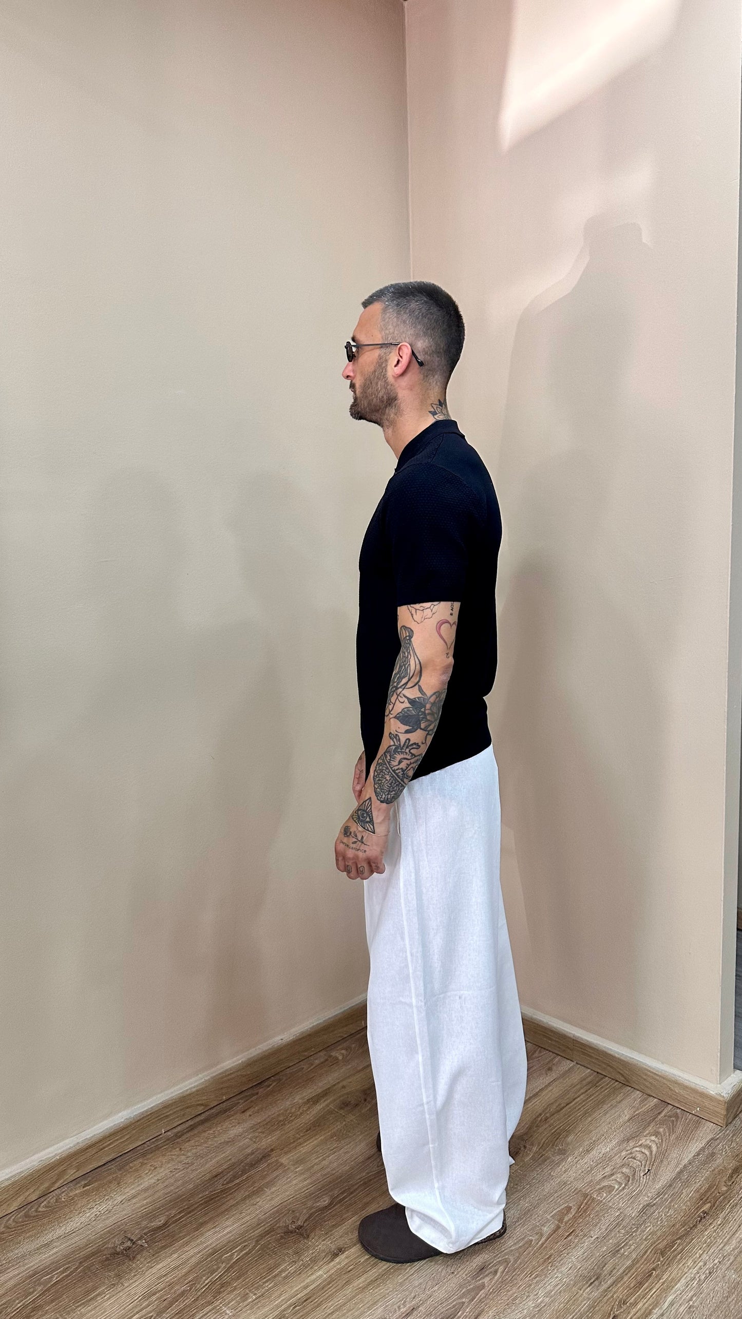 Pantalone baggy in lino