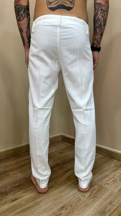 Pantalone in lino regular fit